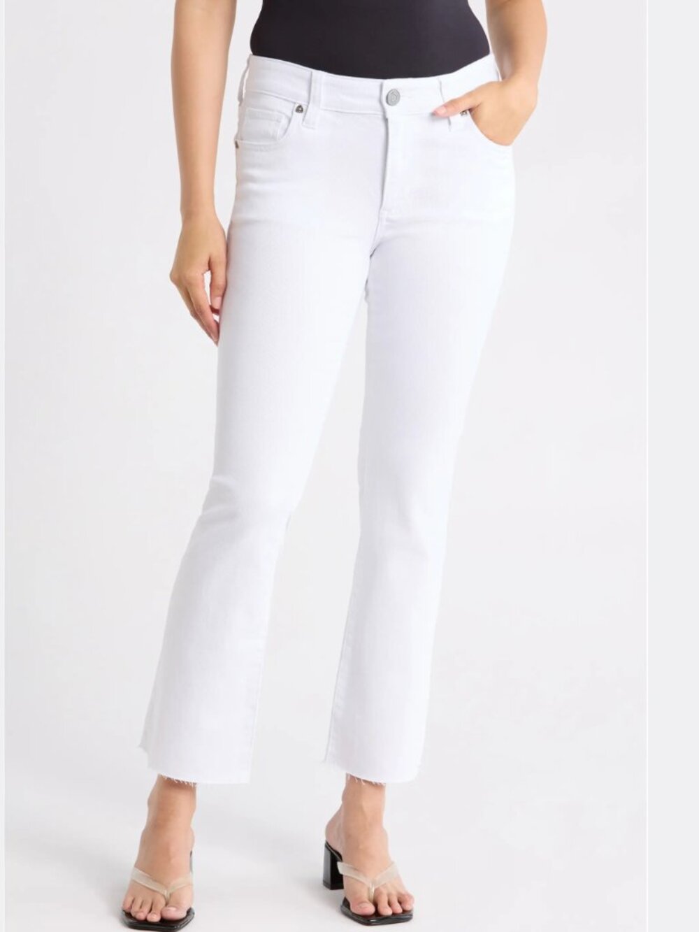 Nikki Mid Rise Ankle Jeans / optic white jean Kut from the Kloth